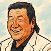 ジャンボ尾崎風の髪型の人のイラスト