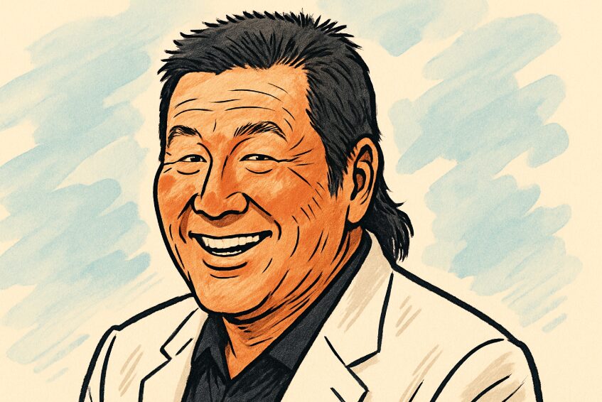 ジャンボ尾崎風の髪型の人のイラスト
