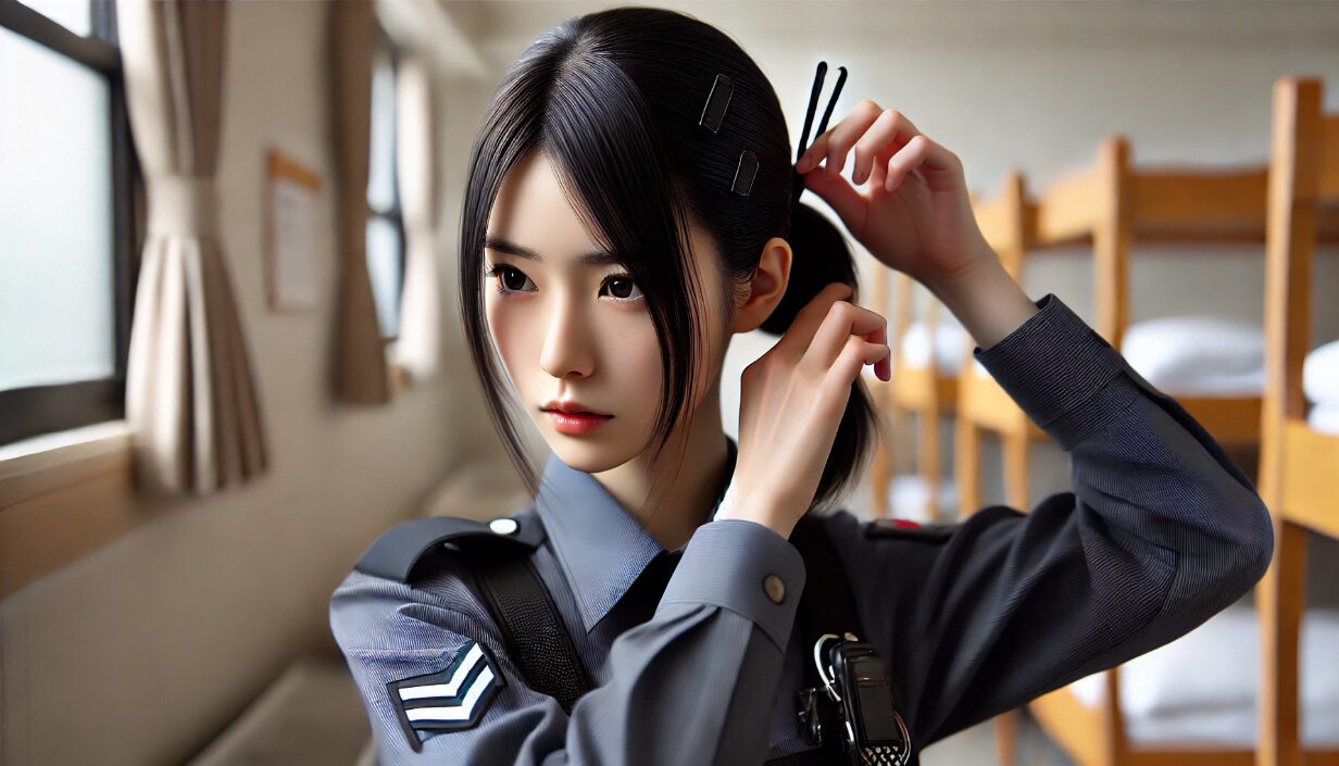 警察学校での女性の髪型例